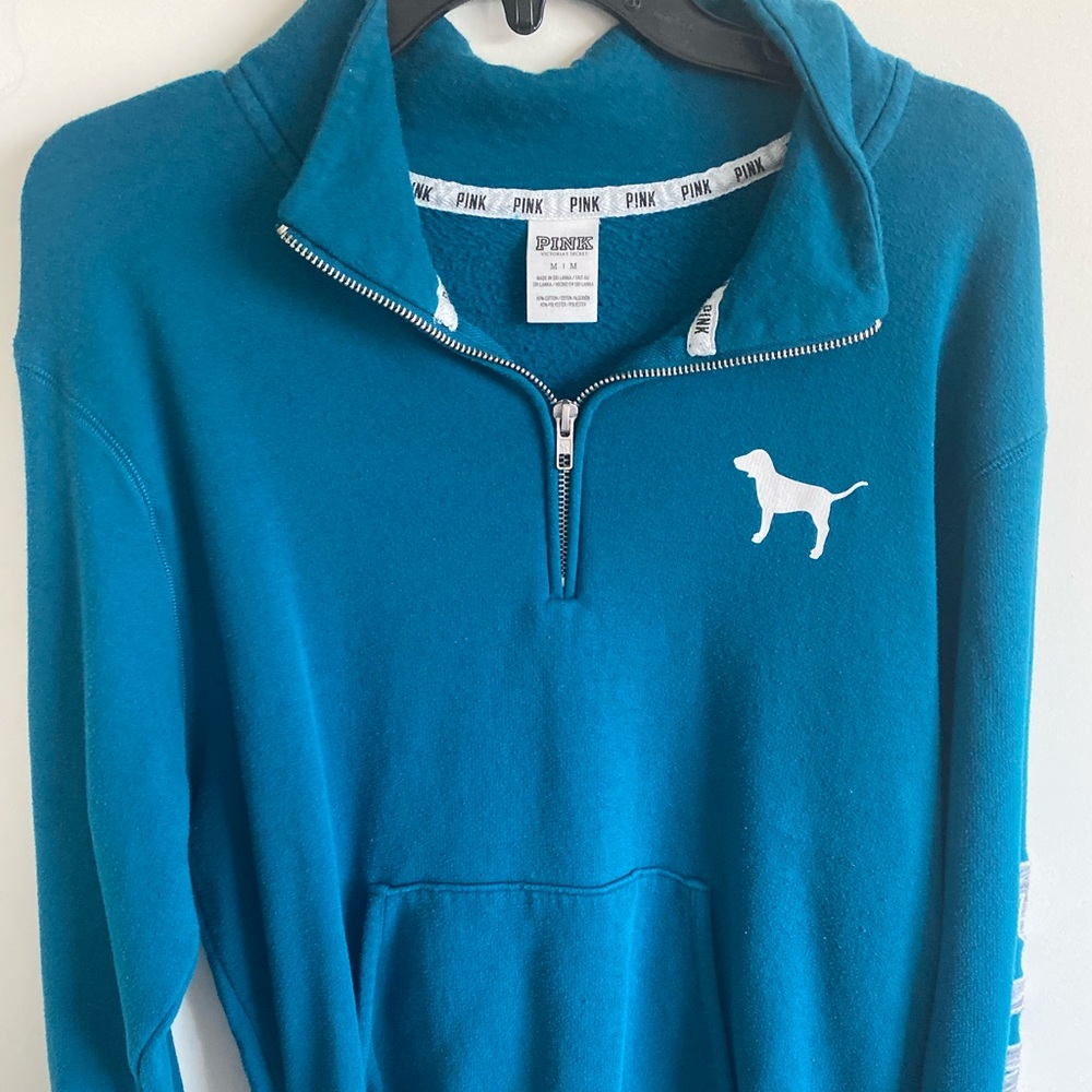 PINK Teal Half-Zip